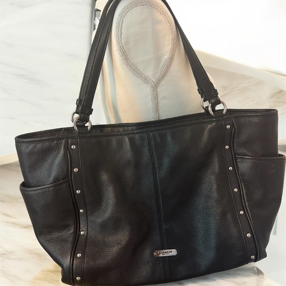 Coach Black Park Leather Carrie Tote | Good Used Condition - Picture 6 of 17